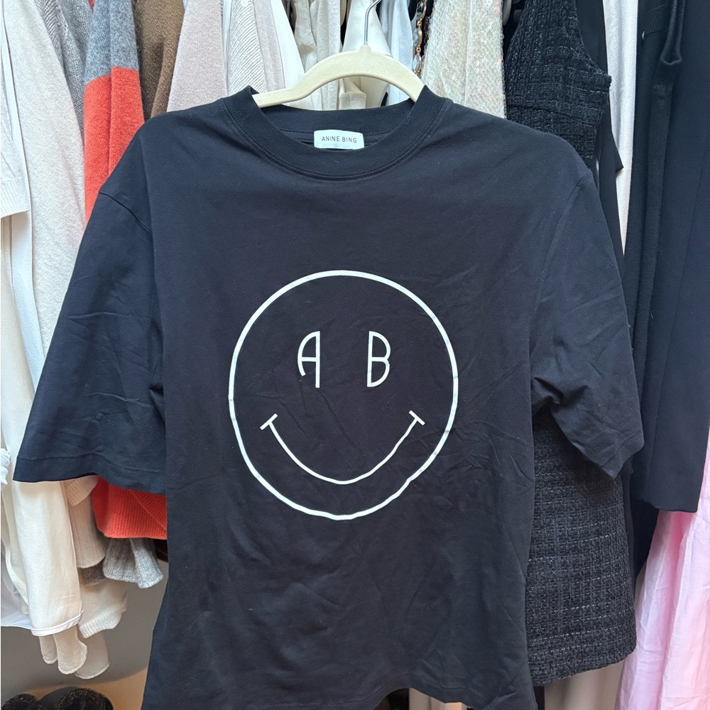 Black Anine Bing organic Cotton t shirt small